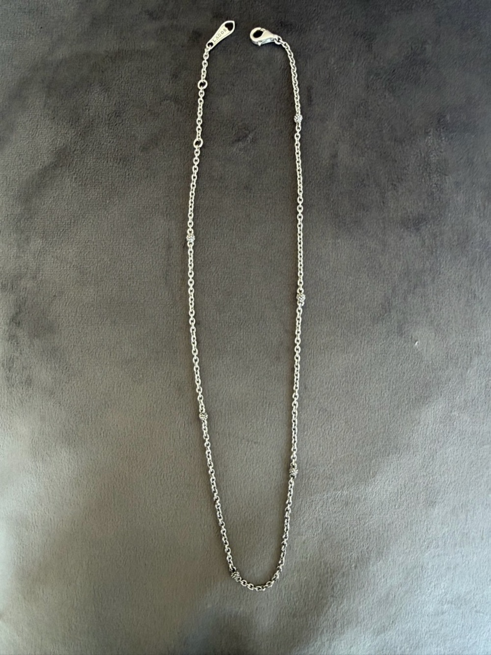 LAGOS 16-18” Sterling Silver 925 Caviar Satellite Station Chain Necklace